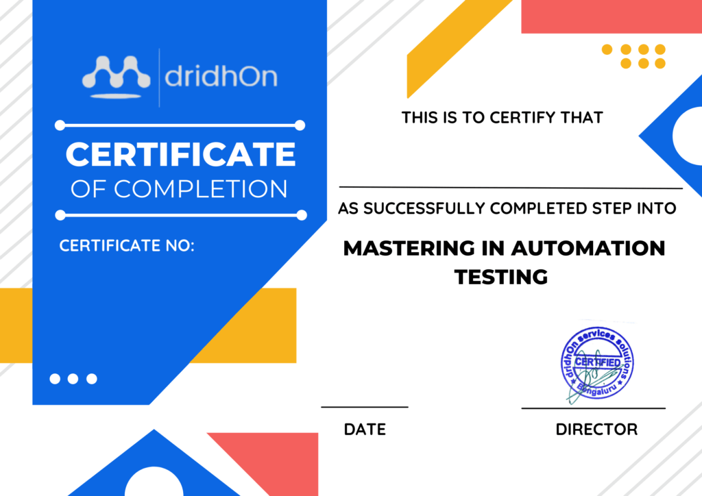 Selenium Certification Training In India DridhOn