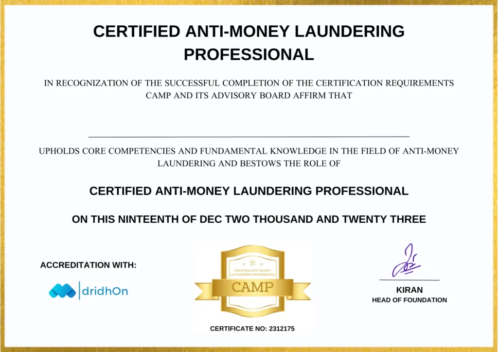 Anti Money Laundering (ACAMS) AML Training in Mumbai